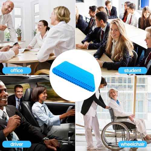 Gel Seat Cushion for Long Sitting (Thick & Extra Large), Gel Cushion for Wheelchair Soft, Chair Cushion, Car Seat Cushion Breathable, for Office Chair for Hip Pain
