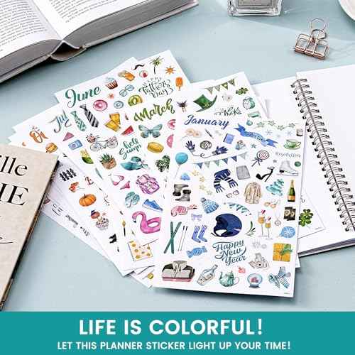 Planner Stickers - Calendar Stickers for Celebration and Decoration, 12 Monthly Festival Theme Sticker for Adults Planner, for Festival Events, Daily Tasks(14 Sheets, 1500+ Sticker Per Pack)