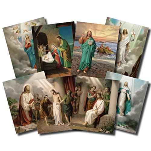 The Mysteries of the Rosary Illustrated Cardstock Poster Set, 20 Pieces, 10 Inch