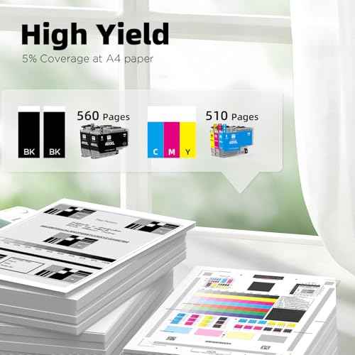 LC401XL Ink Cartridges High Yield Compatible for Brother LC401 LC401XL LC401 XL Ink Cartridge Works with Brother MFC-J1010DW MFC-J1012DW MFC-J1170DW Printer (5 Pack, 2BK/C/Y/M)