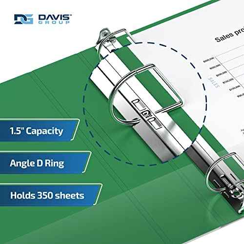 Premium Economy 6-Pack 3-Ring Binders for School or Office, D-Ring Binders, 1.5 Inch, Green