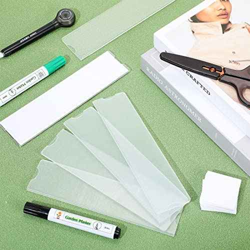 50 Sets 2 x 8 Inch Acrylic Wall Name Plate Holder Clear Plastic Sign Holder Frame with Adhesive Tape Horizontal Name Plates for Door Office Nameplate Display Trays Office Home Classroom Favors