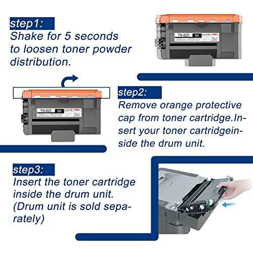 1 Pack TN820 TN-820 Black Toner Cartridge Compatible TN820 Replacement for Brother DCP-L5500DN L5600DN MFC-L6700DW L6750DW L5700DW L5800DW L6800DW L5900DW HL-L6200DW/DWT L6250DW L6400DW/DWT Printe