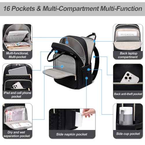 Laptop Backpack for Women,15.6 Inch Laptop Backpack for Work,Water Resistant Travel Backpack,College Bookbag with Wallet