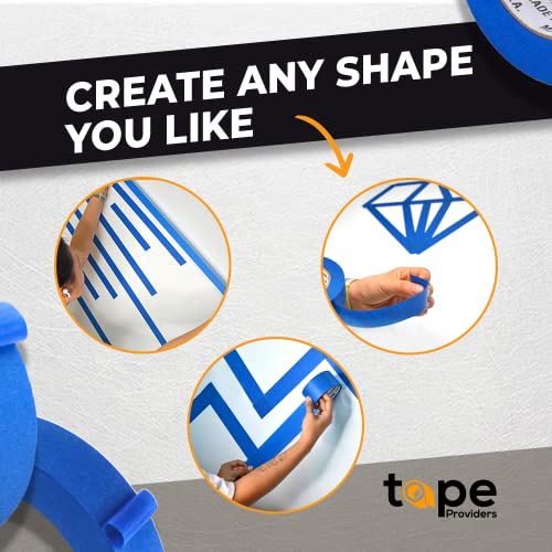 Made in USA Blue Painter¡¯s Tape - 3 inch x 60 yds. (4 Pack) Thick & Wide Masking Tape for Safe Wall Painting, Building, Remodeling, Labeling, Edge Finishing