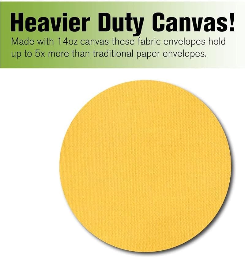 12” x 9” Yellow Canvas Interoffice Mailer Bag with Grommet Locking Closure