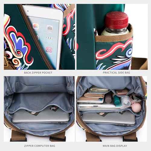 Viriber Backpack,Casual Backpack Bookbag Laptop Backpack for College Work Office Business£¬Travel Bag for Men & Women£¨flora£©