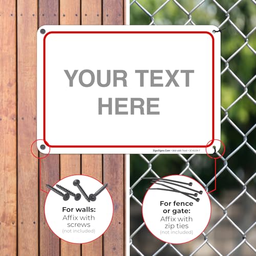 10x7 Red Aluminum Custom Sign - Personalized Metal Office & Business Sign, Rust-Free USA Made