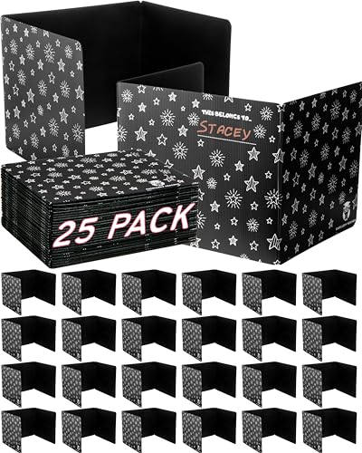 Black 25 Pack Privacy Folders for Students Desk Dividers Testing Shields