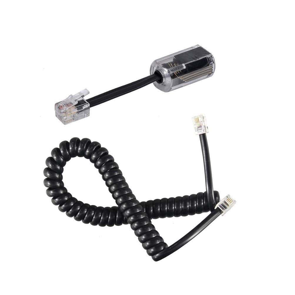 Skiennix Telephone Handset Cord Detangler - 360° Rotating Anti-Tangle Cable | 7.5ft Uncoiled Length