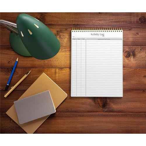 Better Office Products Activity Log Notepad, 8.5" x 11", Planning Note Pad, 50 Sheets, Double-Wire Spiral, Daily Time Tracking Productivity Checklist Organizer,(1 Pack)
