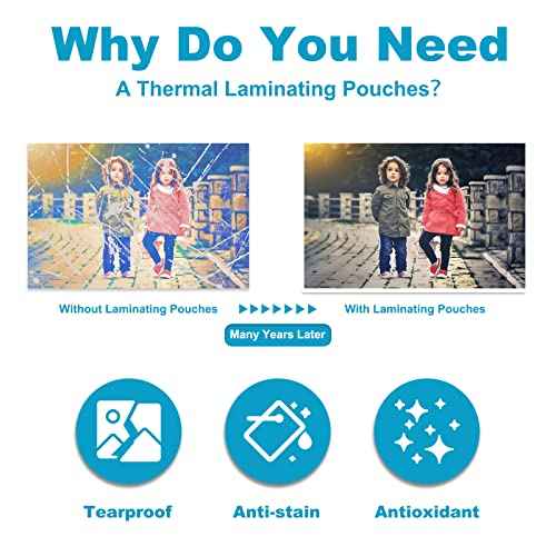 5 Mil Laminating Sheets, Holds 8.5 x 11 Inch Sheets 200 Pack, Thermal Laminating Pouches for Laminator, 9 X 11.5-inches/Letter Size Thermal Laminating Paper, Round Corner