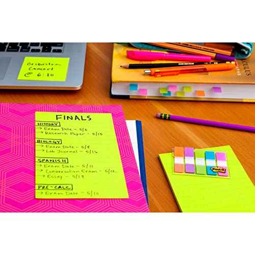Post-it Super Sticky Lined Notes 4x6 | Bright Colors | Double Sticking Power | 90 Sheets per Pad | 5 Pads, Pack of 8