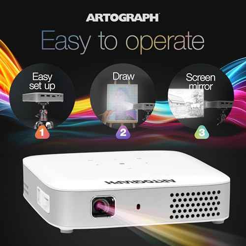 Artograph Smart HD Digital Art Projector with Remote, Wi Fi, and Case + Mini Tripod Tabletop & Handheld Stand for Digital Projectors & Phones