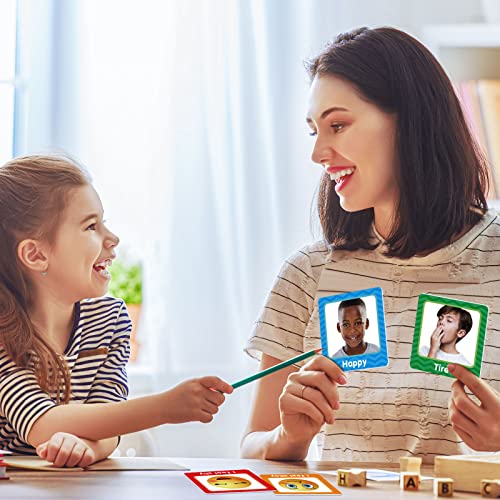 ALSLEA Feelings Pocket Chart for Classroom Blue - Emotions & Social Emotional Learning Tool for Kids