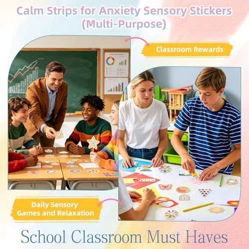TOEMUR 150pcs Textured Sensory & Fidget Strips with Mindfulness Designs - Bulk Set, Variation A