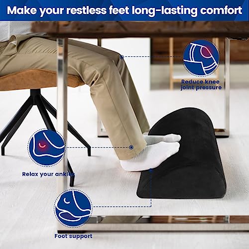 CloudBliss Black Large Ergonomic Under-Desk Foot Rest for Office & Work