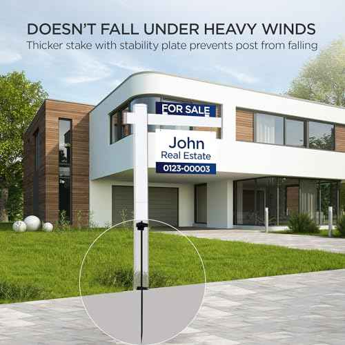 Real Estate Sign Posts Real Estate Signs Holder Realtor Sign Colonial Post 6ft Tall Made of Vinyl PVC Holds for Sale Yard Signs Up To 24 Inch
