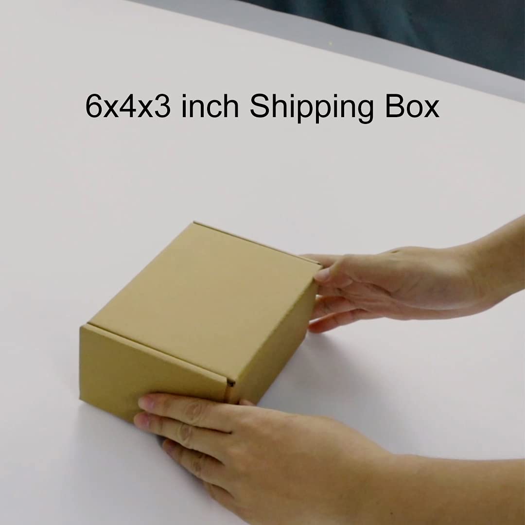 PHAREGE 6x4x3 inch Shipping Boxes Bulk 25 Pack Brown