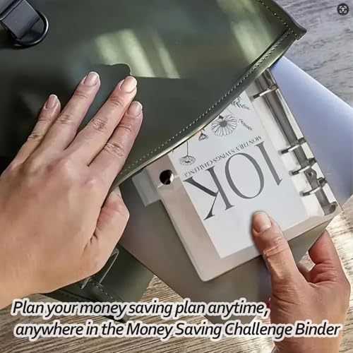 Noxozoqm 10K Savings Challenge Binder with Cash Envelopes, 12-Month Money Saving Organizer