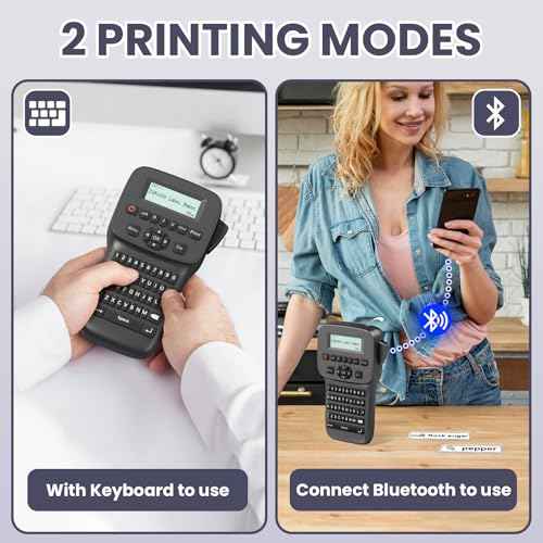 Industrial Label Maker Machine with-Tape, Handheld Label Maker Waterproof-Labels, Rechargeable Heat Shrink Labeler, Bluetooth Wire Cable Labeling Machine for Home Office Warehouse, LM1600
