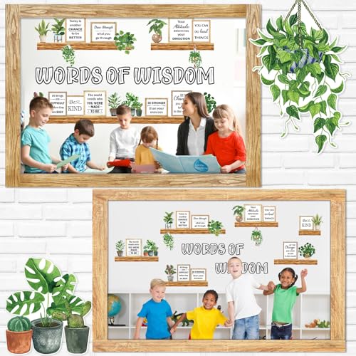 Qilery Bookshelf Bulletin Board Set Plant Motivational Classroom Decor Reading Library Bulletin Board Set Inspirational Cutout for Back to School Classroom Decoration