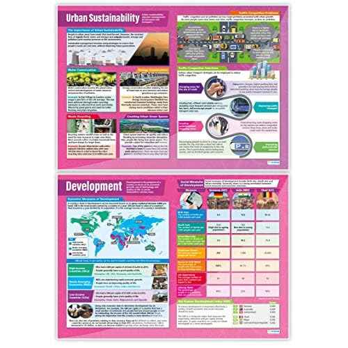 Daydream Education Urbanization & The Economic World Classroom Posters - Set of 4 - EXTRA LARGE 33¡± x 23.5¡± - Laminated - Geography Middle & High School Decor - Wall Charts