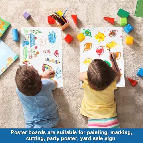 18 Pcs 12" x 18" Poster Board White Poster Board Paper Bulk 250 GSM Thickness Vision Boards Smart PosterBoard for Drawing School Arts Craft Projects Presentations Scrapbooking Blank Graphic Display