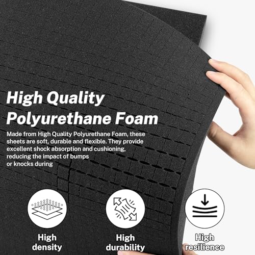 Polyurethane Foam Padding, 2 PCS 16 x 12 1 Inch Black Perforated Pick