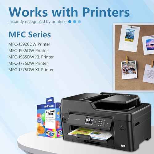 LC20E XXL Super High Yield Ink Cartridges 5-Pack(LC20EBK, LC20EC, LC20EM, LC20EY) Compatible Replacement for Brother MFC-J985DW MFC-J5920DW MFC-J775DW Printer