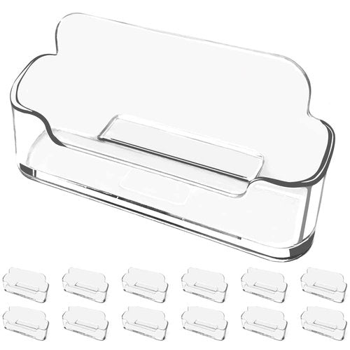 vrupin Business Card Holder for Desk - 16 Pack Acrylic Business Card Holder , Fits 30-50 Business Cards Display Business Card Stand Desktop Business Card Holders for Exhibition