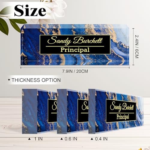 Blue Coast Personalized Desk Name Plate - Custom Office Name Tag, Made in USA