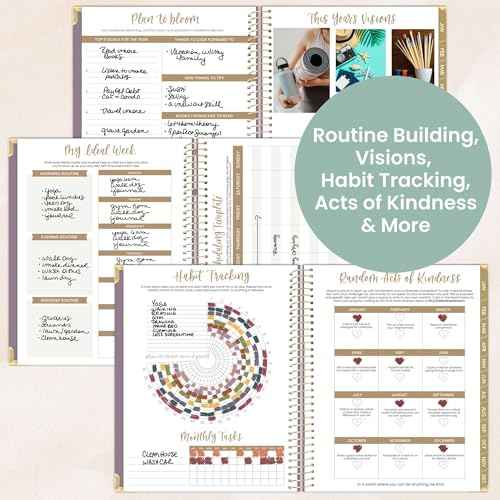 bloom daily planners HARDCOVER 2026 Planner (January to December) - 8.5¡± x 11¡± Weekly & Monthly Dated Agenda Organizer Book with Stickers & Tabs - Purple Linen