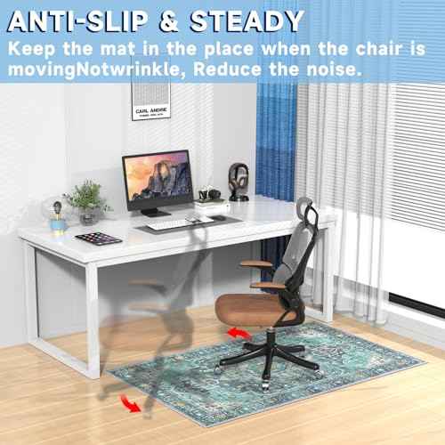 Floor Mat for Office Chair, 35"x47" Hardwood & Tile, Anti-Slip Rolling Chair Mat, Durable Home & Office Floor Protector, Non-Slip and Easy to Clean, Machine Washable