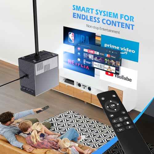 Mini Projector with Wifi and Bluetooth, Portable Projector 4k Home Theater Movie Projector, Smart Projectors Compatible with iOS/Android/TV Stick/HDMI/PS5, 15000 Lumen, Native 1080P, 4K Supported