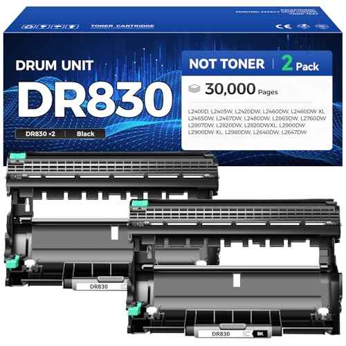 DR830 Drum Unit (Not Toner) 2-Pack Replacement for Brother DR-830 Imaging Drum Compatible for HL-L2460DW HL-L2405W HL-L2480DW MFC-L2820DW MFC-L2900DW DCP-L2640DW HL-L2400D HL-L2460DW XL Laser Printer