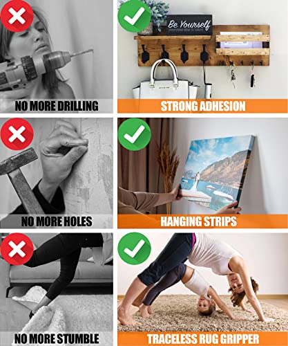 Heavy Duty Double Sided Nano Tape - Removable Wall Mounting Tape, 2 Rolls, 240 Inches