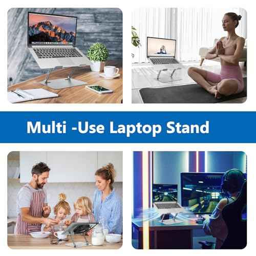 Laptop Cooling Stand with Fan and One Key Switch - Ergonomic Adjustable Height Desk Stand for All 10-16¡± Laptops & Tablets