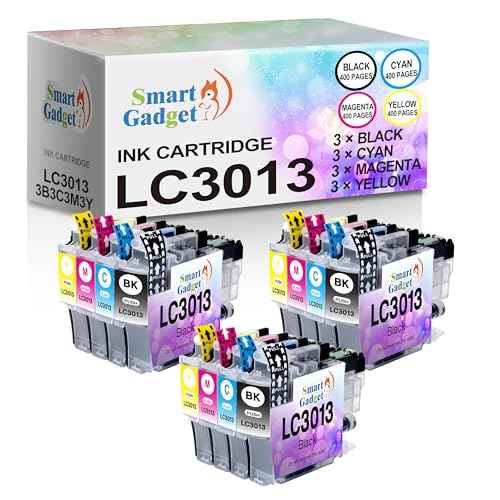 SGINK [12-Pack] Compatible LC3013 Ink Cartridge Replacement for LC3013XL for MFC-J491DW MFC-J497DW MFC-J690DW MFC-J895DW Printer (3BK, 3C, 3M, 3Y)