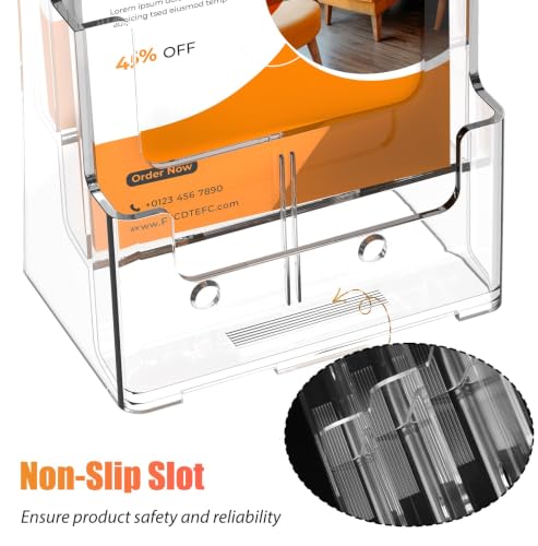 FUCDTEFC 3-Tier Acrylic Brochure Holder 8.5x11 Wall & Counter Display