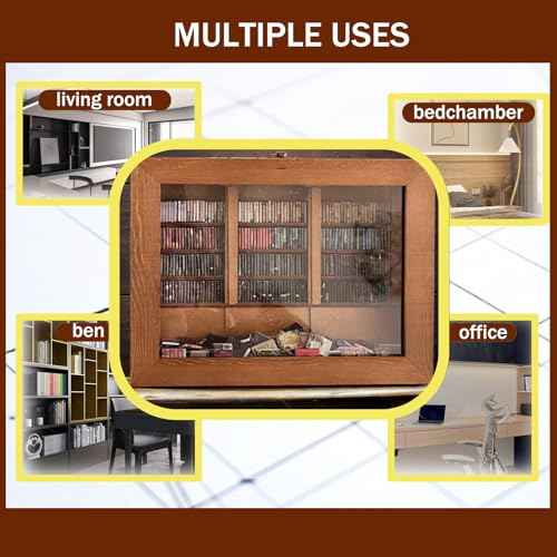 Mini Bookshelf Shake Anxiety Mini Bookshelf with 260pcs Mini Books Wooden Mini Shake Away Your Anxiety Bookshelf for Anxious, Medium