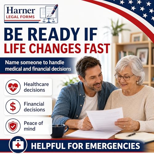 Durable Financial & Healthcare Power of Attorney Kit with Instructions – 2 in 1