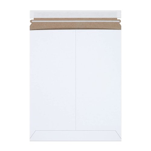 BOX USA Flat Mailer 11"L x 13.5"W 100-Pack White,Stayflat Mailer Envelope Durable Lightweight Rigid Mailers for Documents, Photos, Artwork, Shipping & Document Storage11x13.5