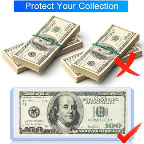 20 Pack Dollar Bill Sleeves - 6.8" x 2.9" Clear Currency Sleeves, Hard Plastic Waterproof Money Holders, Dollar Bill Display Case, Currency Protectors, Organizer for Collectors