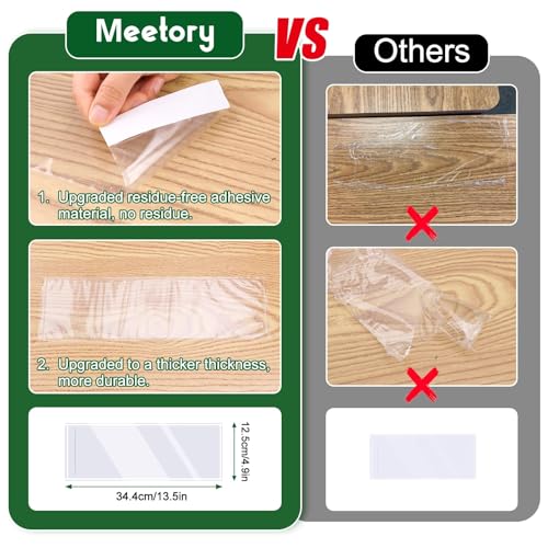 Meetory 36 Pack Clear Self-Adhesive Desk Name Tag Covers for Office & Classroom