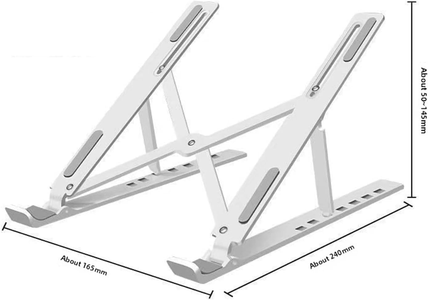 Portable Folding Laptop Stand, Height-Adjustable Laptop Cooling Stand, Minimalist Desktop Elevating Stand (White)