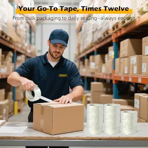 Clear Heavy Duty Packing Tape Rifills for Packing Shipping Moving and Storage, 1.85 mil Thick, 1.88 in x 60 yd, 36 Rolls, Total 2160 yd