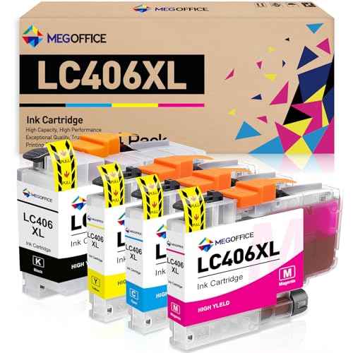 Compatible Ink Cartridge Replacement for Brother LC406 LC406XL Ink Cartridge LC 406XL 406 XL for MFC-J4335DW MFC-J5855DW MFC-J6555DW MFC-J4535DW MFC-J6955DW MFC-J4345DW MFC-J5955DW (B/C/M/Y)