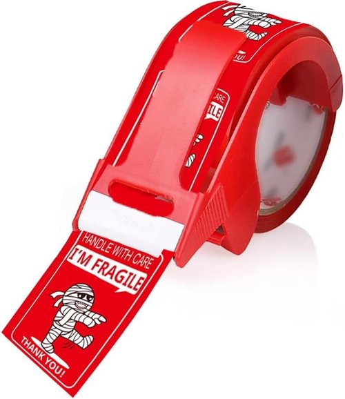 Funny Fragile Tape | Mummy Design Box Sealing Tape - Easy Tear, Safe for Shipping - 1.78 Inch x 60 Yards