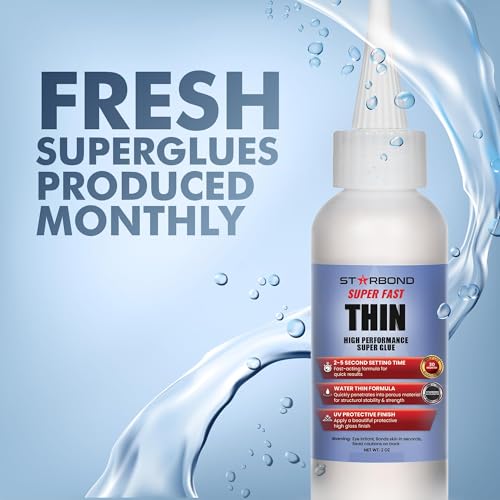 Starbond 2 oz Super Fast Thin CA Glue Pro Kit w/ Microtips, Nozzles & Anti-Clog Cap
